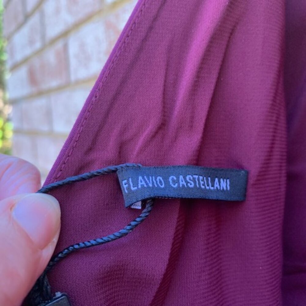 Flavio Castellani Back V Neckline Mink Wool dress NWT - Picture 12 of 15